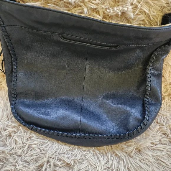 HOBO Black Leather Hobo Shoulder Crossbody Bag - Picture 4 of 8